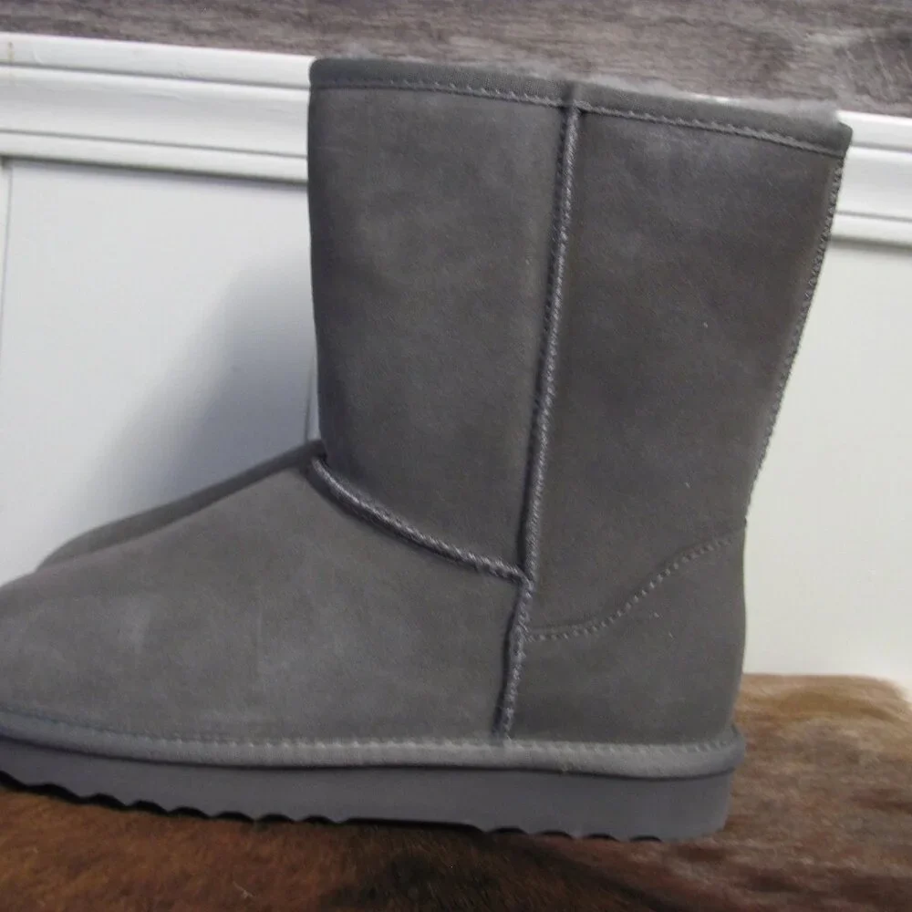QUINCE WOMENS GREY AUSTRALIAN SHEARLING MID CALF BOOTS NIB